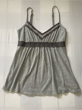 Vintage Heather Grey Babydoll Cami Tank Top